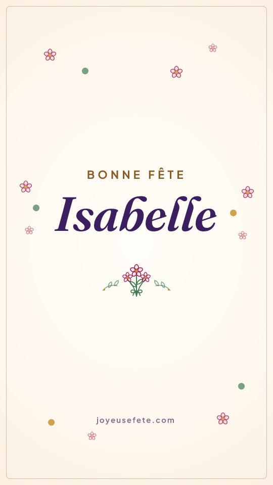 Image « Bonne fête Isabelle » au format story