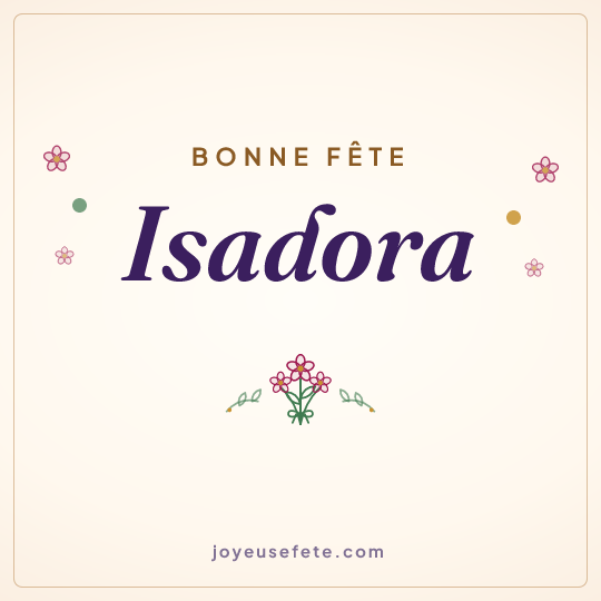 Image carrée « Bonne fête Isadora » pour WhatsApp