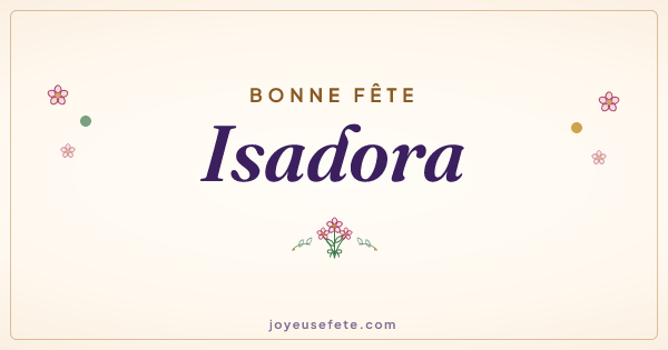 Image « Bonne fête Isadora » au format large