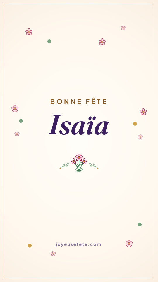 Image « Bonne fête Isaïa » au format story