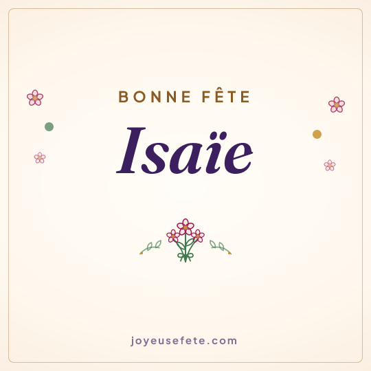 Image carrée « Bonne fête Isaïe » pour WhatsApp