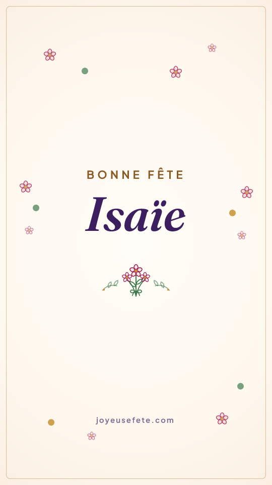 Image « Bonne fête Isaïe » au format story