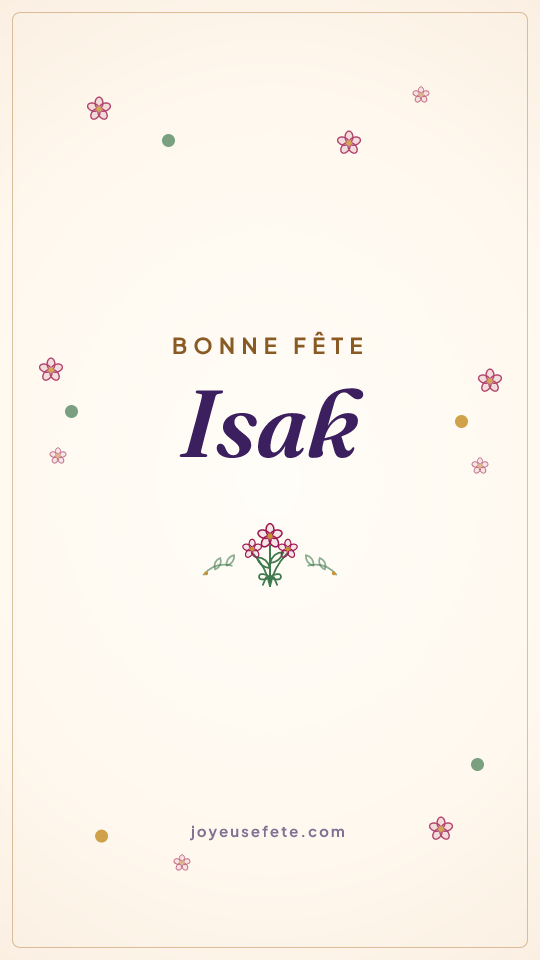 Image « Bonne fête Isak » au format story