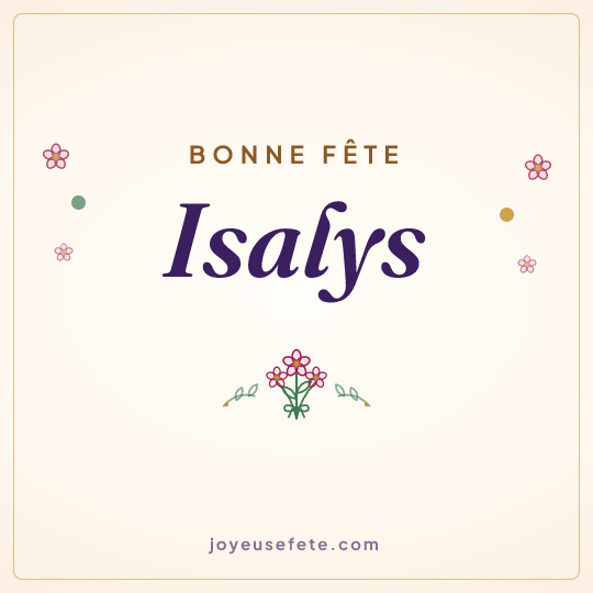 Image carrée « Bonne fête Isalys » pour WhatsApp