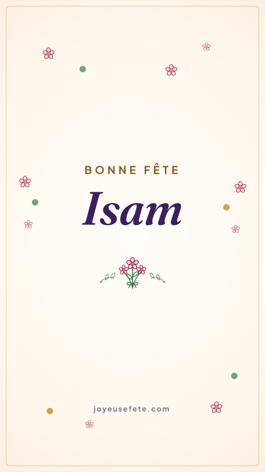 Image « Bonne fête Isam » au format story