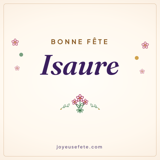Image carrée « Bonne fête Isaure » pour WhatsApp