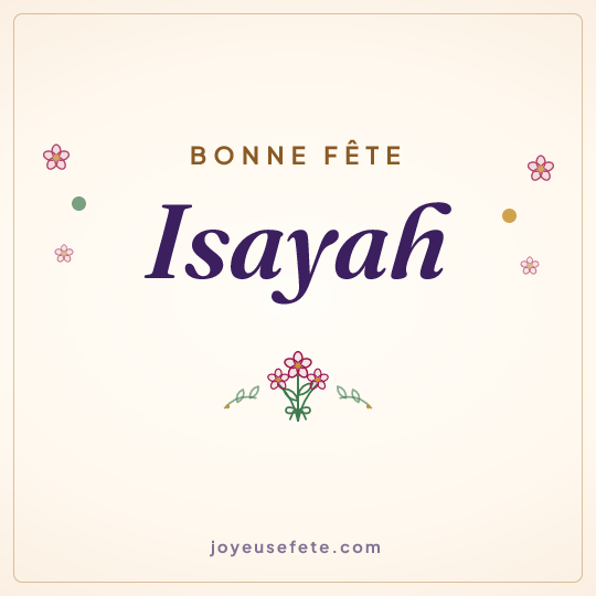 Image carrée « Bonne fête Isayah » pour WhatsApp
