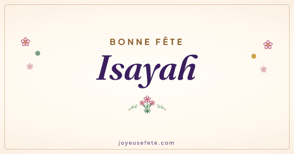 Image « Bonne fête Isayah » au format large