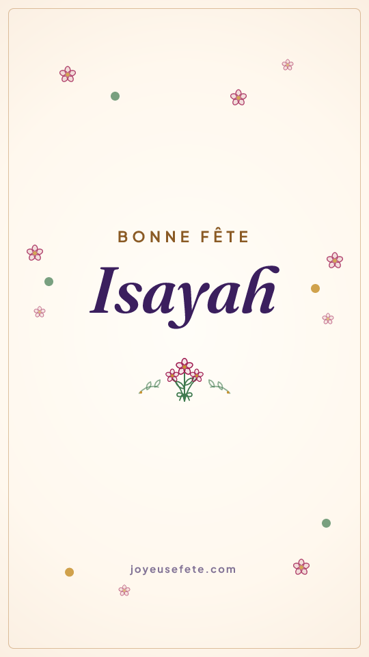 Image « Bonne fête Isayah » au format story