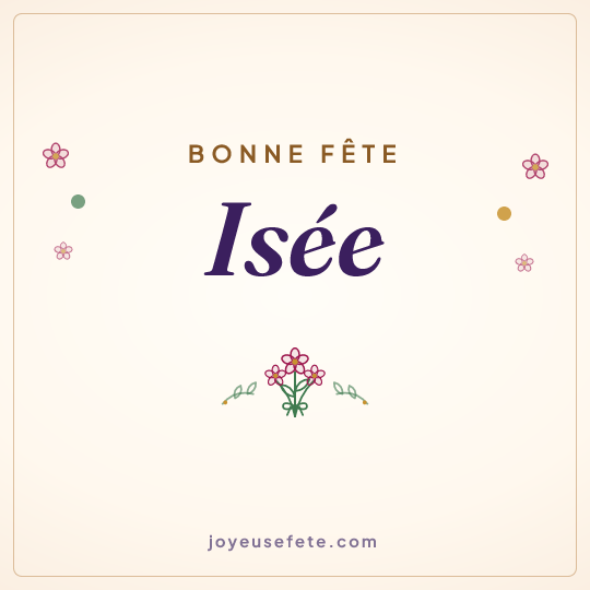 Image carrée « Bonne fête Isée » pour WhatsApp