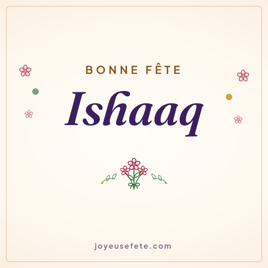 Image carrée « Bonne fête Ishaaq » pour WhatsApp