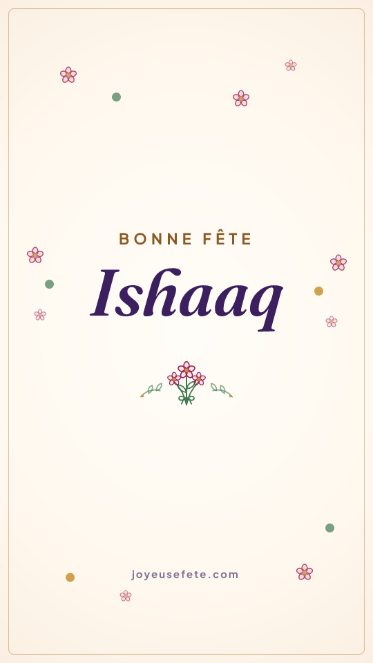 Image « Bonne fête Ishaaq » au format story