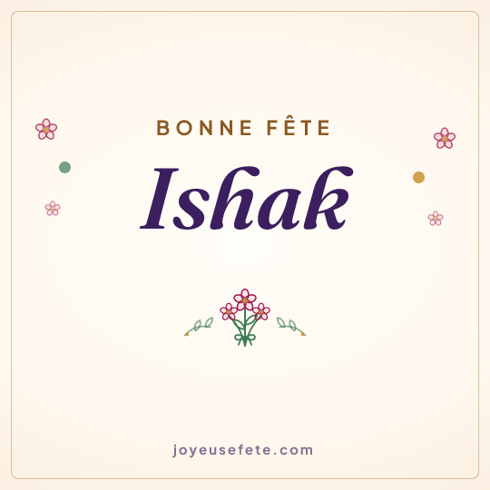 Image carrée « Bonne fête Ishak » pour WhatsApp