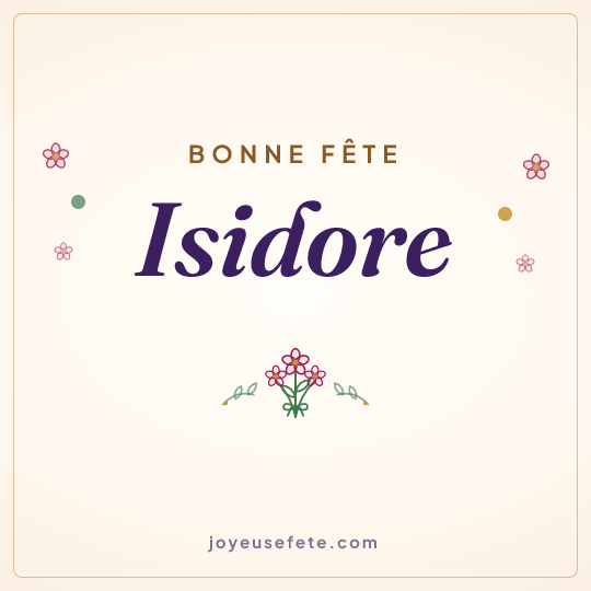 Image carrée « Bonne fête Isidore » pour WhatsApp