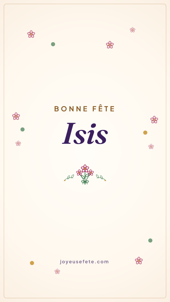 Image « Bonne fête Isis » au format story