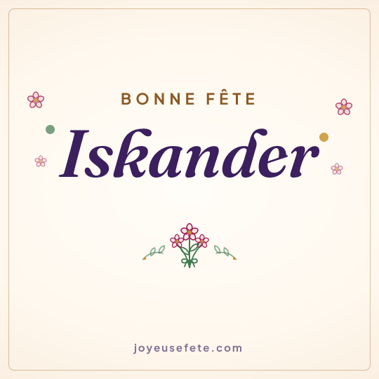 Image carrée « Bonne fête Iskander » pour WhatsApp