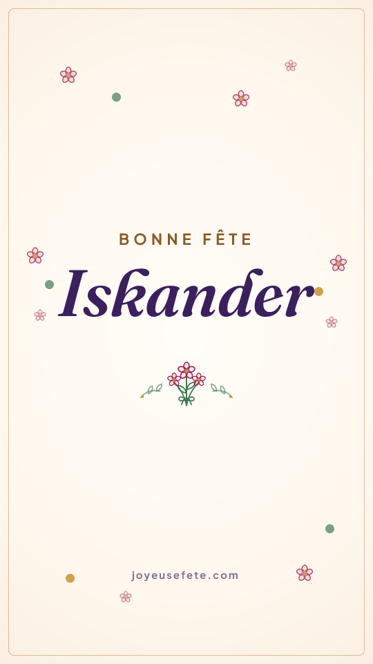 Image « Bonne fête Iskander » au format story