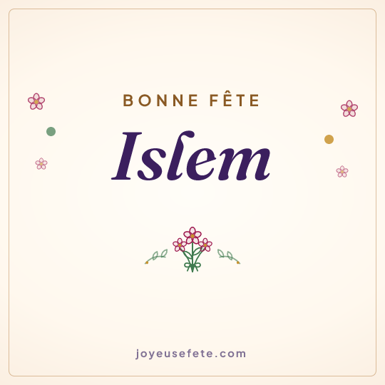 Image carrée « Bonne fête Islem » pour WhatsApp