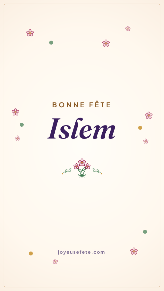 Image « Bonne fête Islem » au format story