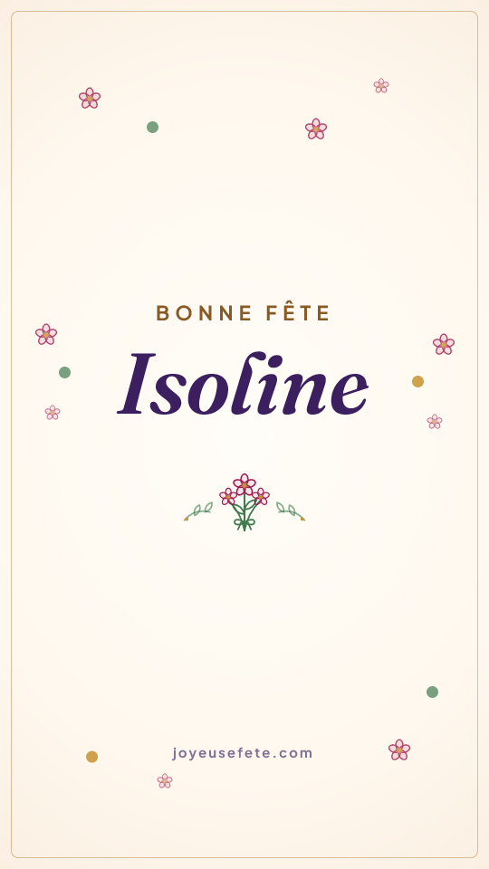 Image « Bonne fête Isoline » au format story