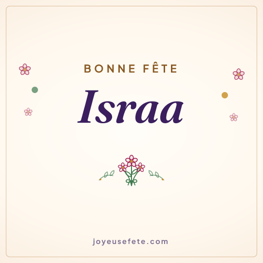 Image carrée « Bonne fête Israa » pour WhatsApp
