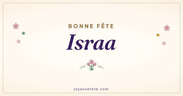 Image « Bonne fête Israa » au format large