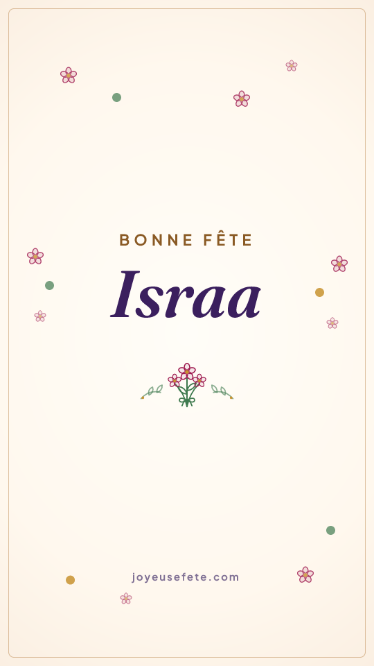 Image « Bonne fête Israa » au format story