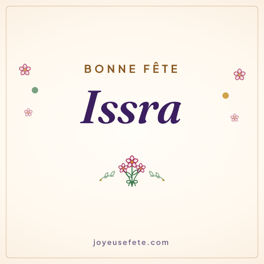Image carrée « Bonne fête Issra » pour WhatsApp