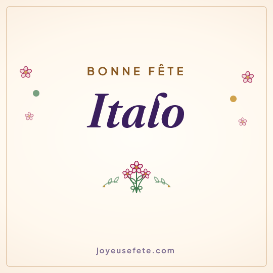 Image carrée « Bonne fête Italo » pour WhatsApp