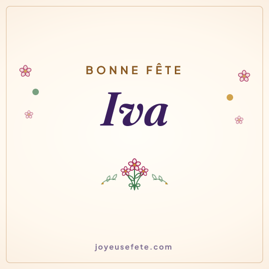 Image carrée « Bonne fête Iva » pour WhatsApp