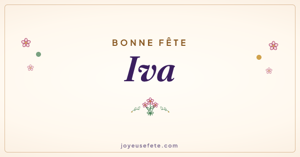 Image « Bonne fête Iva » au format large