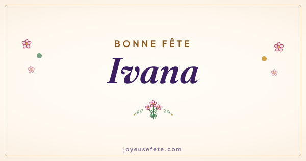 Image « Bonne fête Ivana » au format large