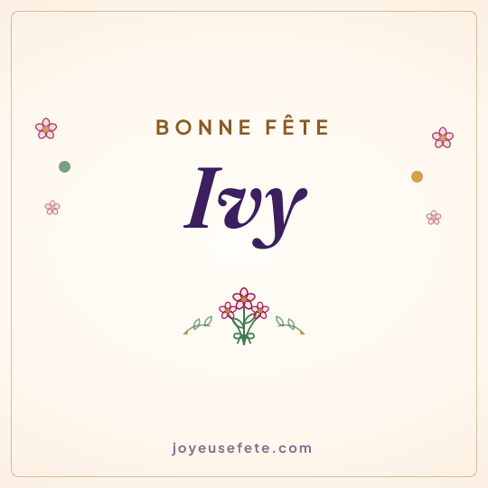 Image carrée « Bonne fête Ivy » pour WhatsApp