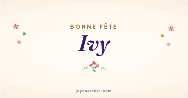 Image « Bonne fête Ivy » au format large