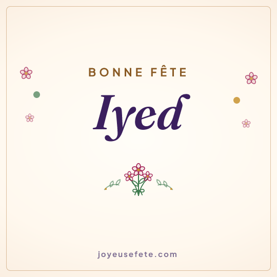 Image carrée « Bonne fête Iyed » pour WhatsApp