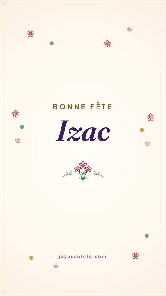 Image « Bonne fête Izac » au format story