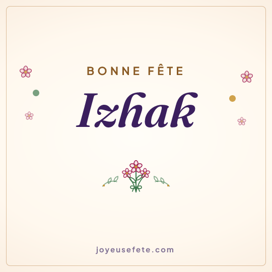 Image carrée « Bonne fête Izhak » pour WhatsApp