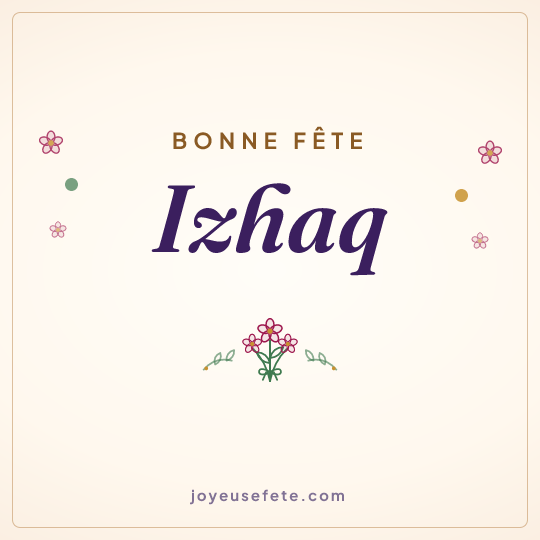 Image carrée « Bonne fête Izhaq » pour WhatsApp