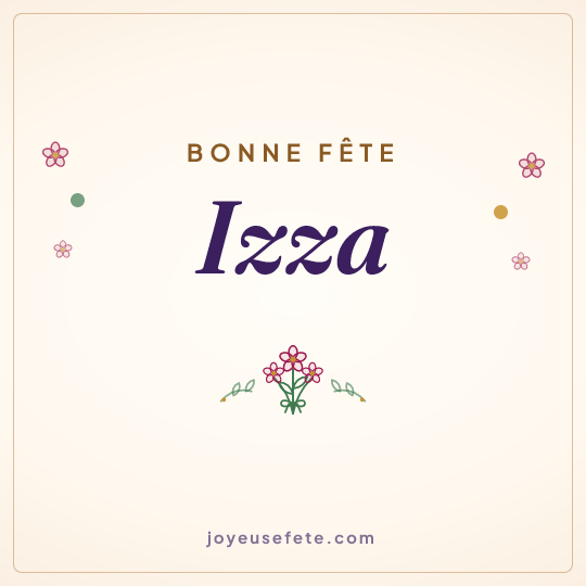 Image carrée « Bonne fête Izza » pour WhatsApp