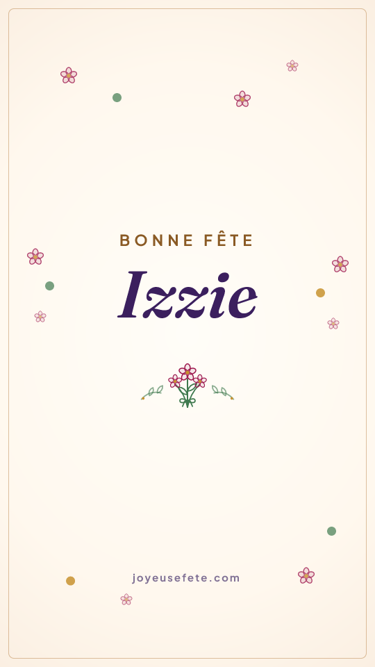 Image « Bonne fête Izzie » au format story