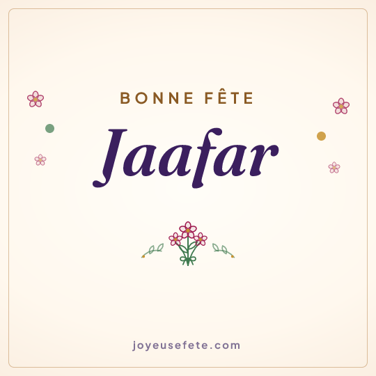Image carrée « Bonne fête Jaafar » pour WhatsApp