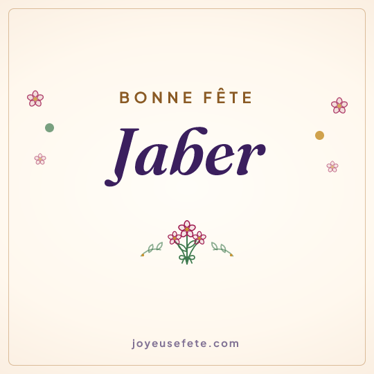 Image carrée « Bonne fête Jaber » pour WhatsApp