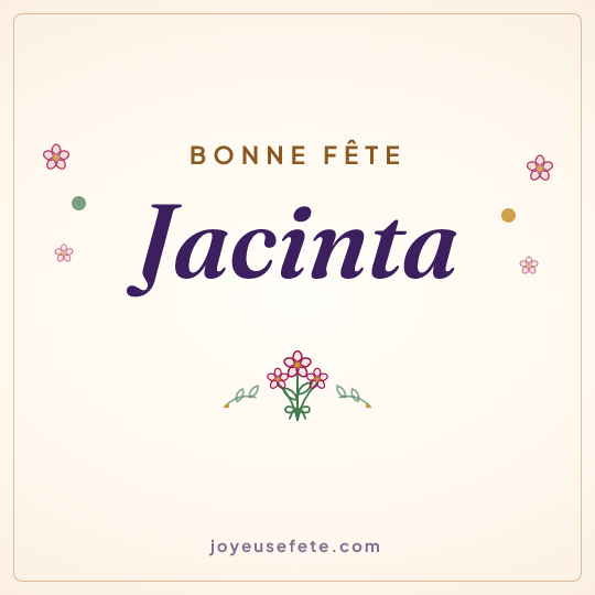 Image carrée « Bonne fête Jacinta » pour WhatsApp
