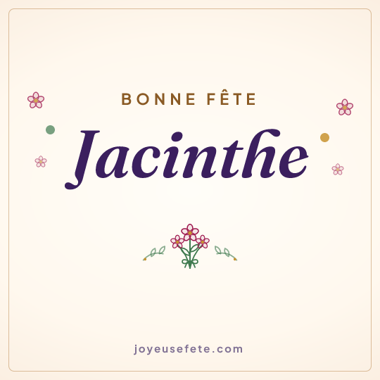 Image carrée « Bonne fête Jacinthe » pour WhatsApp