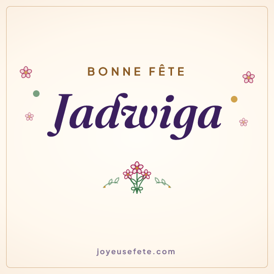 Image carrée « Bonne fête Jadwiga » pour WhatsApp