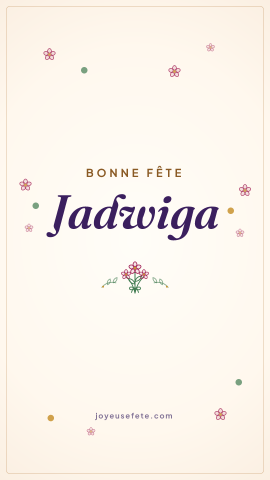 Image « Bonne fête Jadwiga » au format story