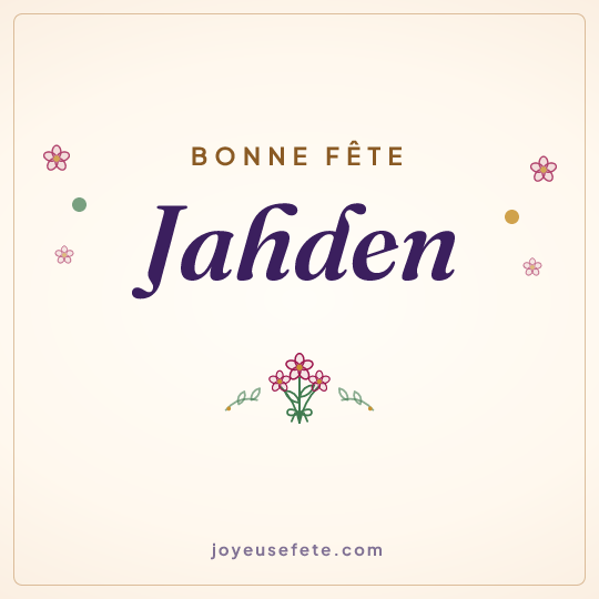 Image carrée « Bonne fête Jahden » pour WhatsApp