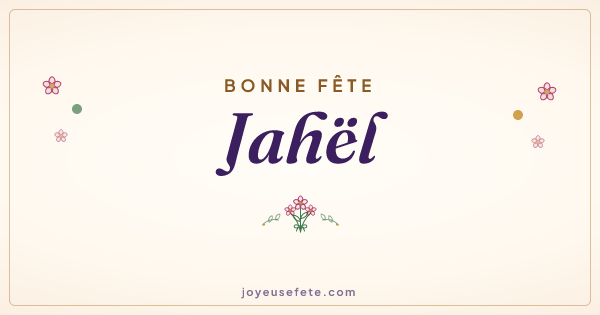 Image « Bonne fête Jahël » au format large