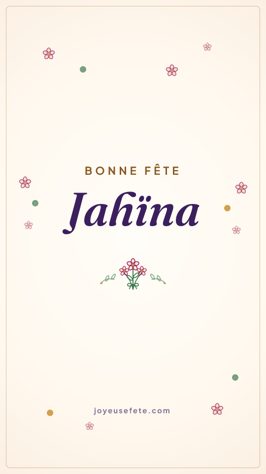 Image « Bonne fête Jahïna » au format story