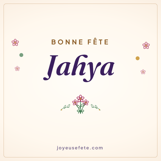 Image carrée « Bonne fête Jahya » pour WhatsApp
